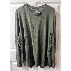Long Sleeved T-Shirt Mens 2XL Army Green  Athletic Works Round Neck Casual